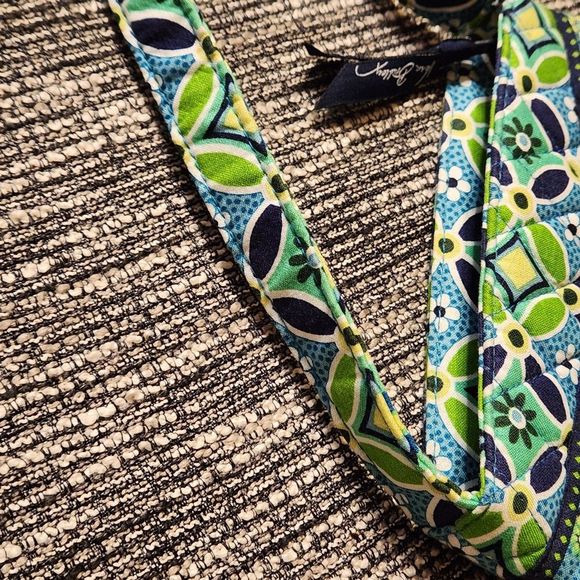 Vera Bradley Daisy Daisy Small Tote Purse Shoulder Bag Blue Green RETIRED - Picture 9 of 15